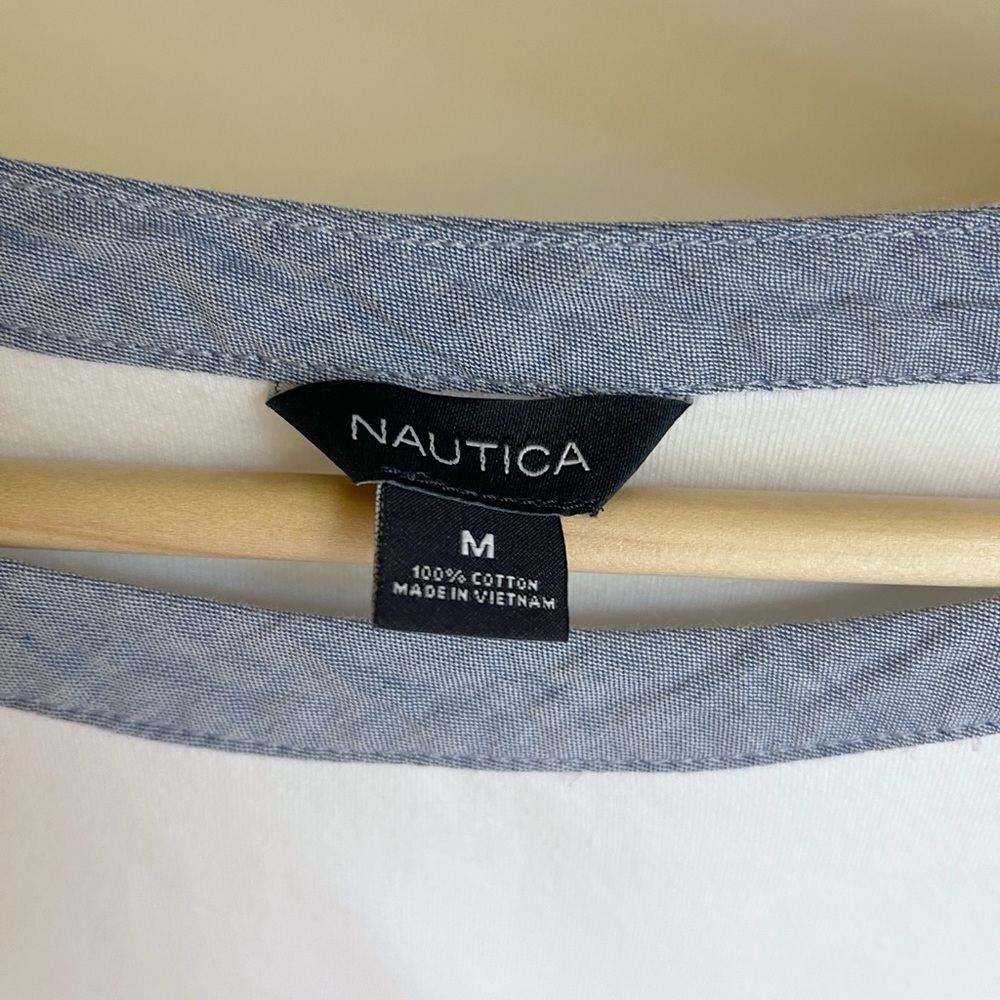 Nautica Denim-Trim Top – Size M - Picture 3 of 3